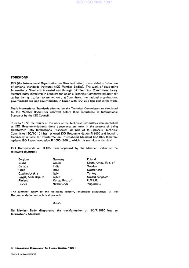 SIST ISO 1050:1997 SIST ISO 1050:1997 - Page 4 preview