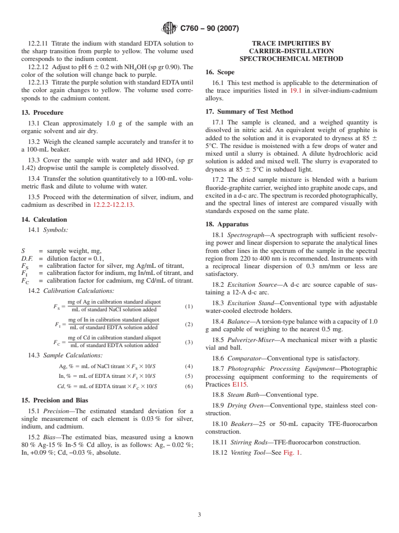 ASTM C760-90(2007) - Standard Test Methods for  Chemical and Spectrochemical Analysis of Nuclear-Grade Silver-Indium-Cadmium Alloys