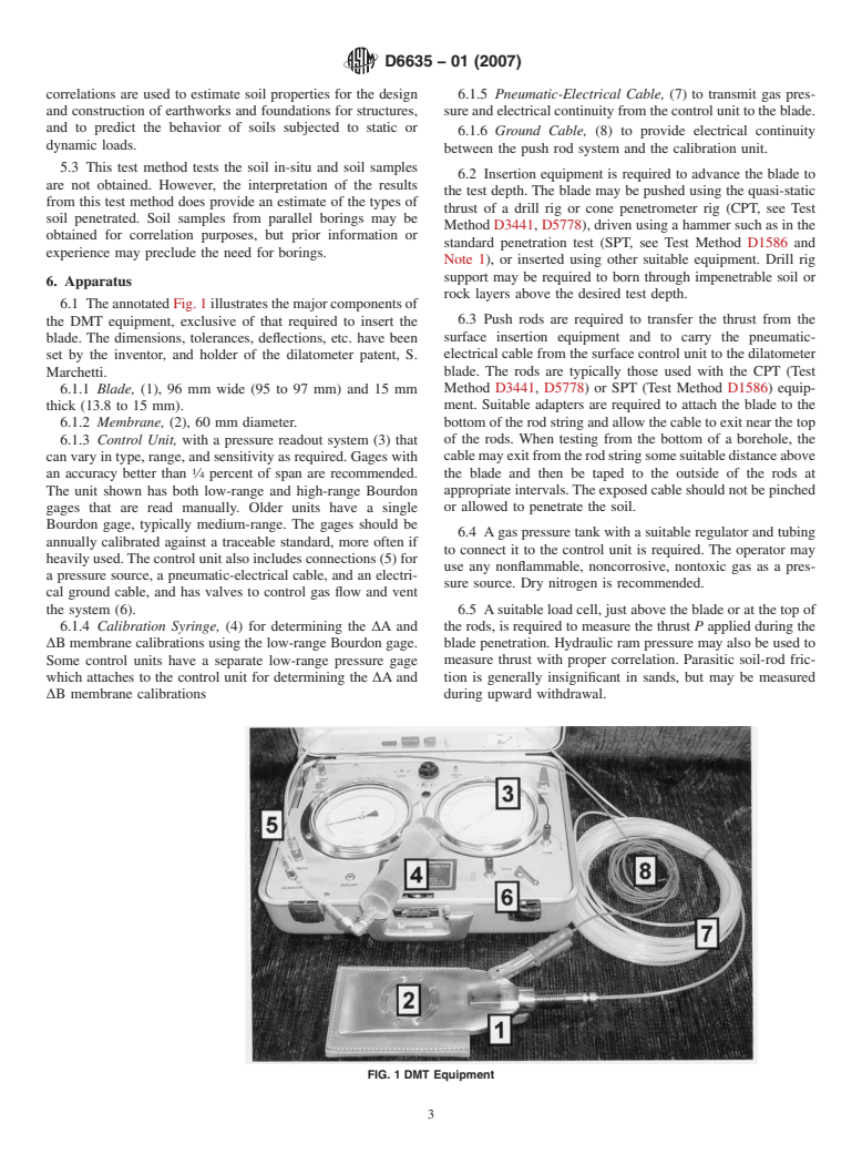 ASTM D6635-01(2007) - Standard Test Method for Performing the Flat Plate Dilatometer