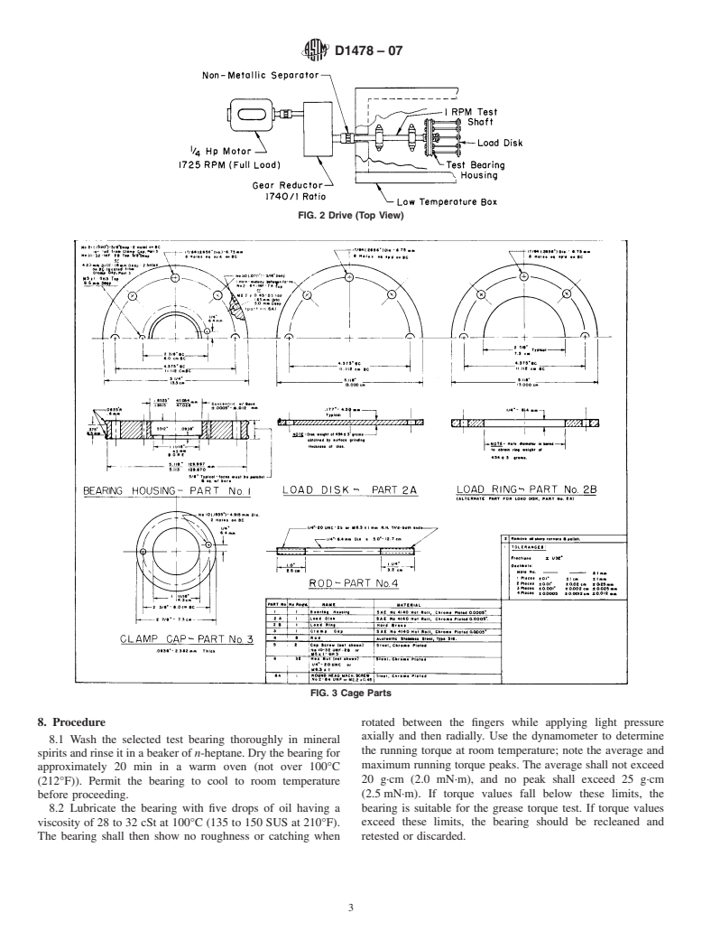 ASTM D1478-07 - Standard Test Method for Low-Temperature Torque of Ball Bearing Grease