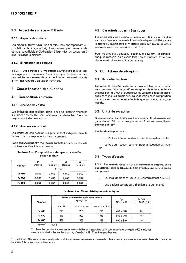 ISO 1052:1982 ISO 1052:1982 - Aciers de construction mécanique d'usage général - Page 4 preview