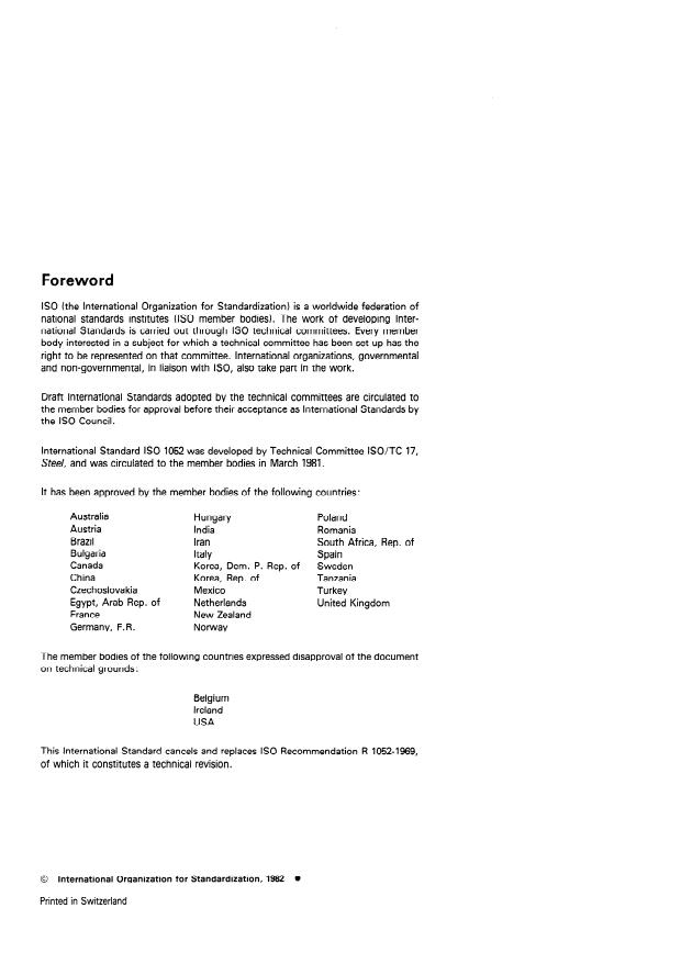 ISO 1052:1982 ISO 1052:1982 - Steels for general engineering purposes - Page 2 preview