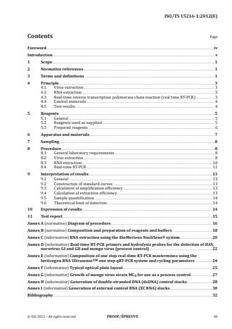 ISO/TS 15216-1:2013 - Microbiology of food and animal feed -- Horizontal method for determination of hepatitis A virus and norovirus in food using real-time RT-PCR