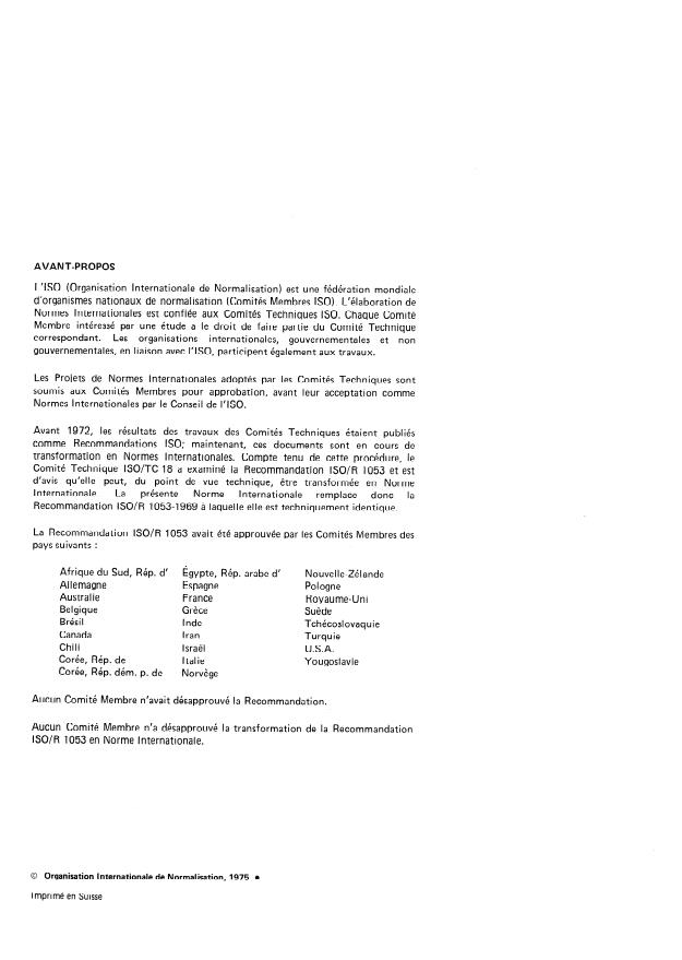 ISO 1053:1975 ISO 1053:1975 - Zinc -- Dosage du cuivre -- Méthode spectrophotométrique - Page 2 preview