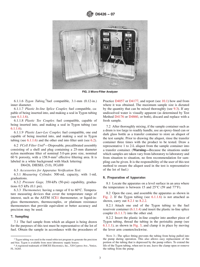 ASTM D6426-07 - Standard Test Method for Determining Filterability of Middle Distillate Fuel Oils