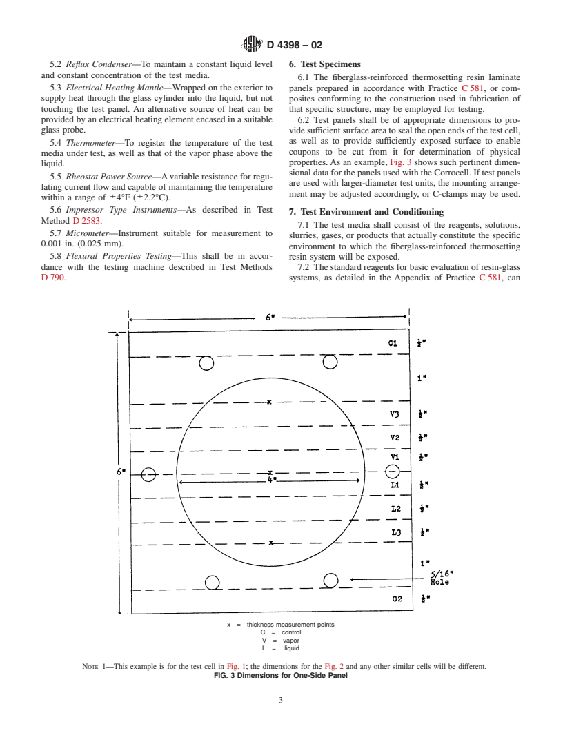 ASTM D4398-02 - Standard Test Method for Determining the Chemical Resistance of Fiberglass-Reinforced Thermosetting Resins by One-Side Panel Exposure