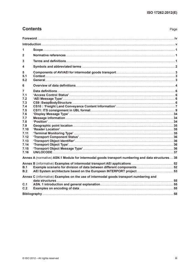 ISO 17262:2012 - Intelligent transport systems -- Automatic vehicle and equipment identification -- Numbering and data structures