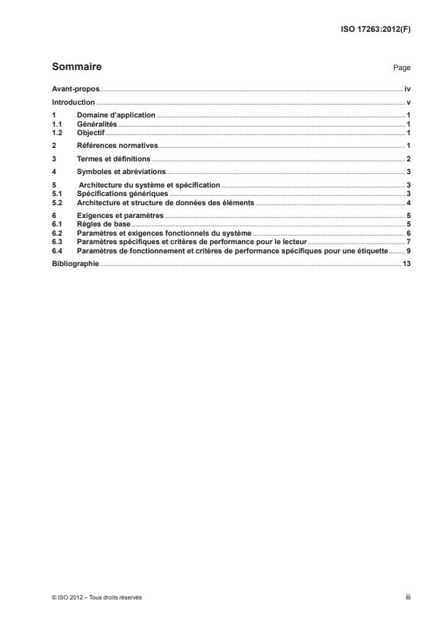 ISO 17263:2012 - Systemes intelligents de transport -- Identification automatique des véhicules et des équipements -- Parametres des systemes