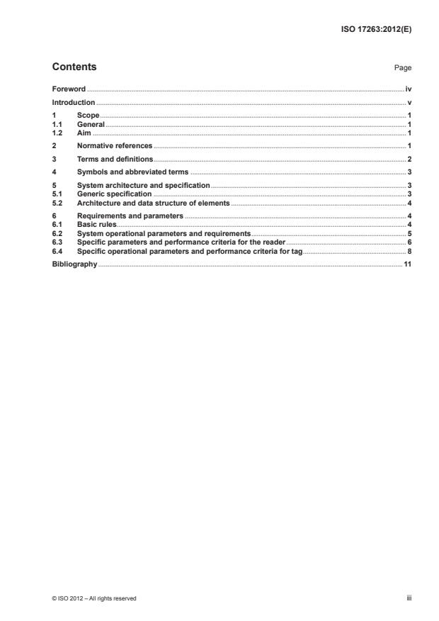 ISO 17263:2012 - Intelligent transport systems -- Automatic vehicle and equipment identification -- System parameters