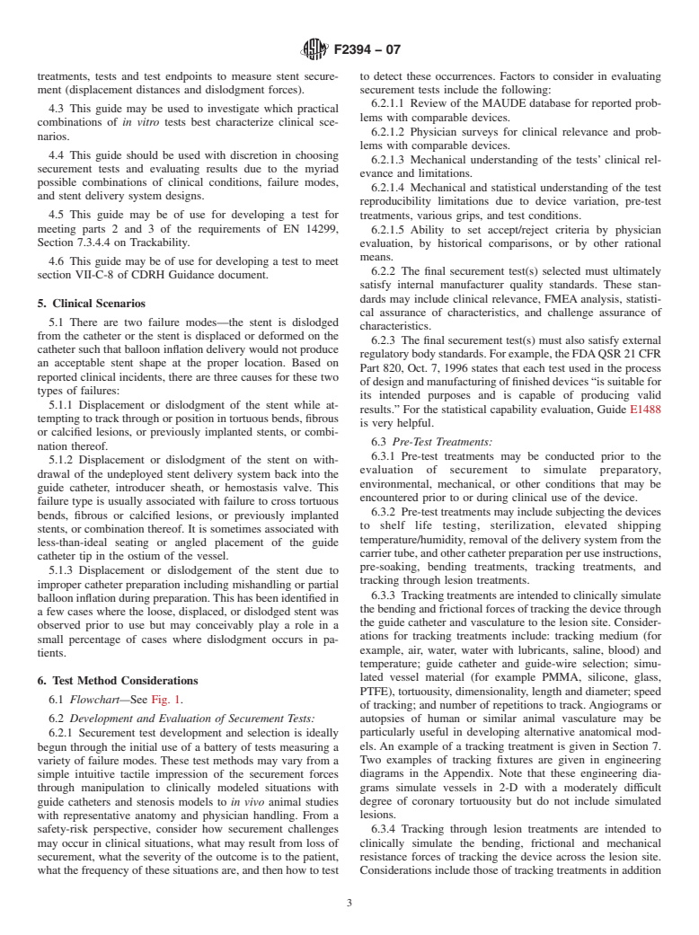 ASTM F2394-07 - Standard Guide for Measuring Securement of Balloon Expandable Vascular Stent Mounted on Delivery System