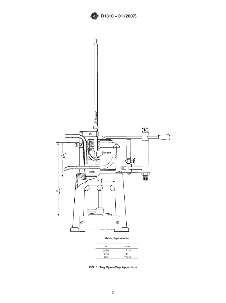 ASTM D1310-01(2007) - Standard Test Method for Flash Point and Fire Point of Liquids by Tag Open-Cup Apparatus