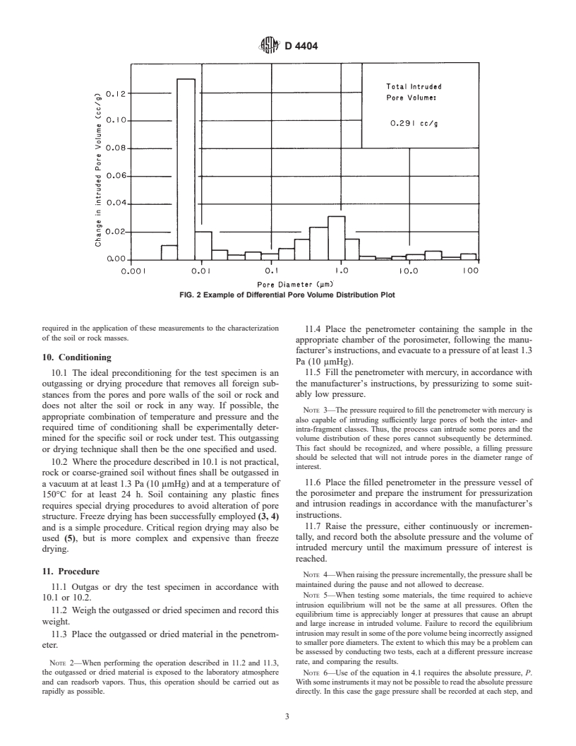 ASTM D4404-84(1998)e1 - Standard Test Method for Determination of Pore Volume and Pore Volume Distribution of Soil and Rock by Mercury Intrusion Porosimetry