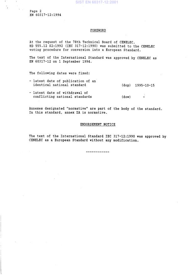 EN 60317-12:1994 EN 60317-12:2001 - Page 4 preview