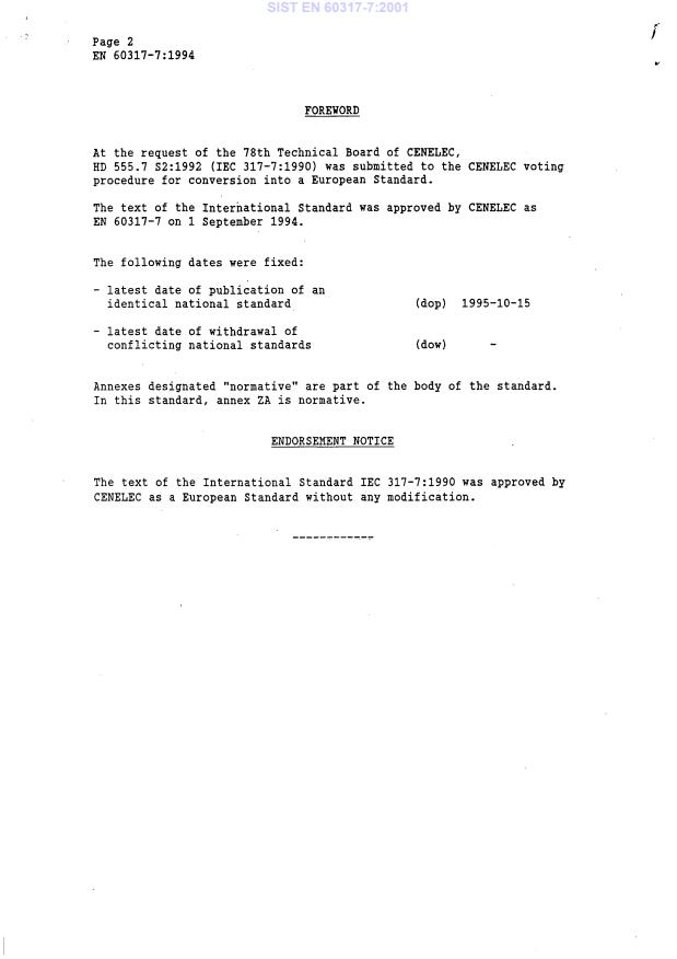 EN 60317-7:1994 EN 60317-7:2001 - Page 4 preview