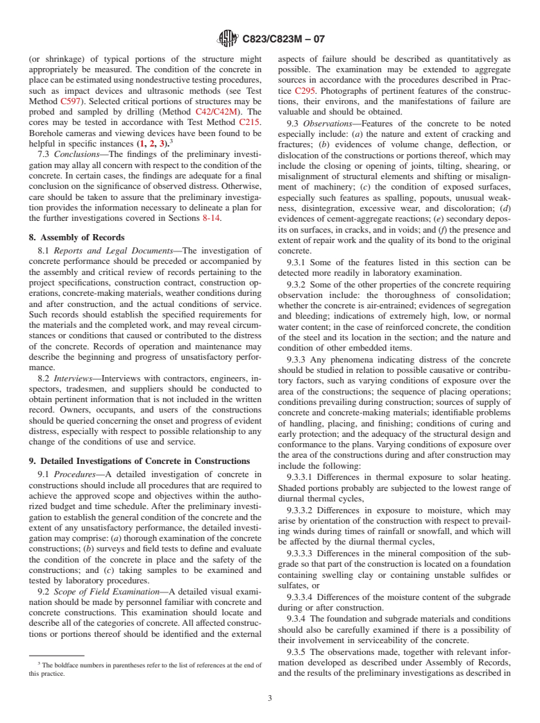 ASTM C823/C823M-07 - Standard Practice for Examination and Sampling of Hardened Concrete in Constructions