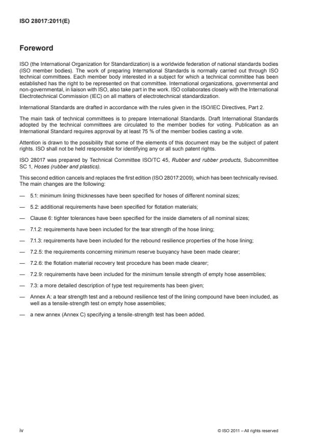 ISO 28017:2011 ISO 28017:2011 - Rubber hoses and hose assemblies, wire or textile reinforced, for dredging applications -- Specification - Page 4 preview