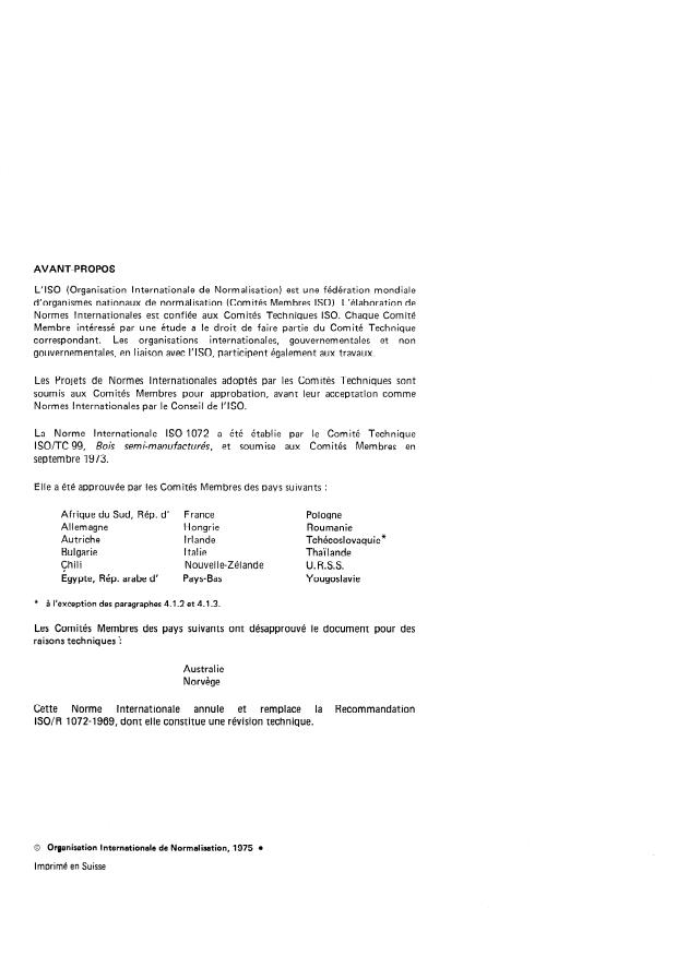 ISO 1072:1975 ISO 1072:1975 - Parquet en bois massif -- Caractéristiques générales - Page 2 preview