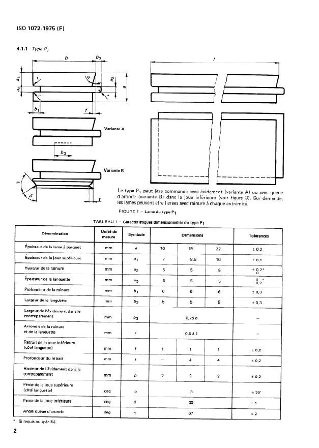 ISO 1072:1975 ISO 1072:1975 - Parquet en bois massif -- Caractéristiques générales - Page 4 preview