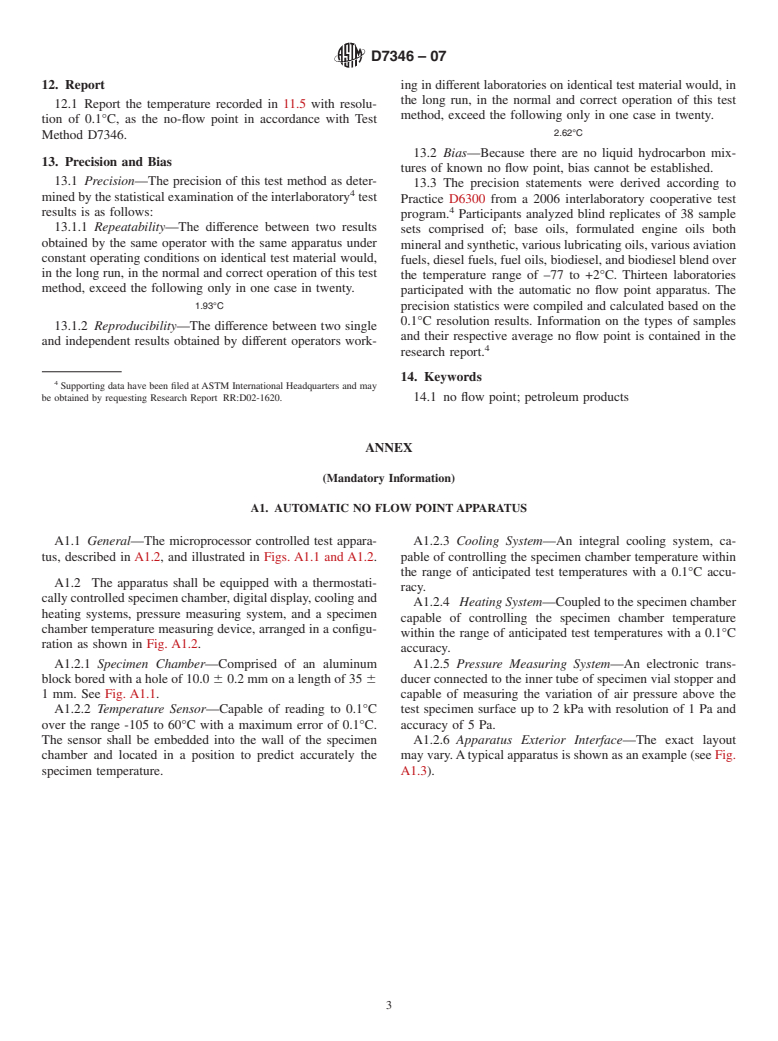 ASTM D7346-07 - Standard Test Method for No Flow Point of Petroleum Products