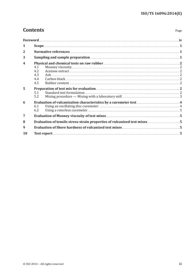ISO/TS 16096:2014 - Reclaimed isobutene-isoprene (IIR) rubber -- Evaluation procedure