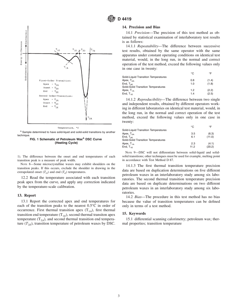 ASTM D4419-90(2000) - Standard Test Method for Measurement of Transition Temperatures of Petroleum Waxes by Differential Scanning Calorimetry (DSC)