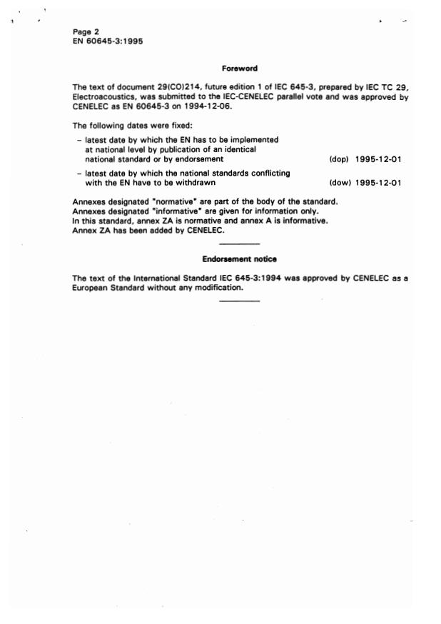 EN 60645-3:1995 EN 60645-3:1999 - Page 4 preview