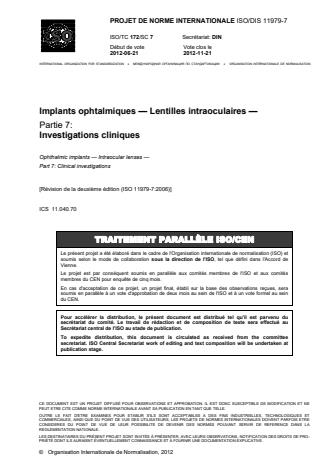 ISO 11979-7:2014 - Implants ophtalmiques -- Lentilles intraoculaires