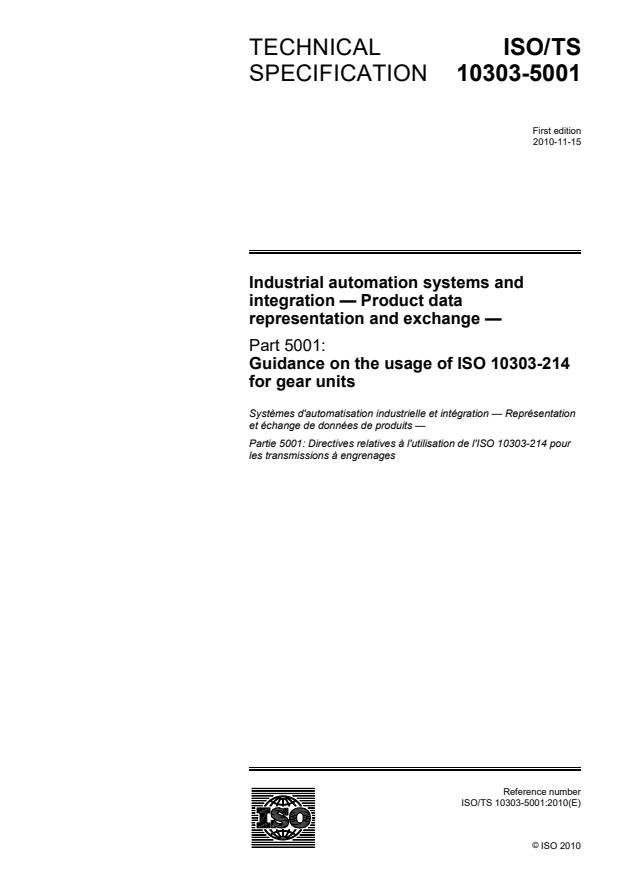 ISO/TS 10303-5001:2010 - Industrial automation systems and integration -- Product data representation and exchange
