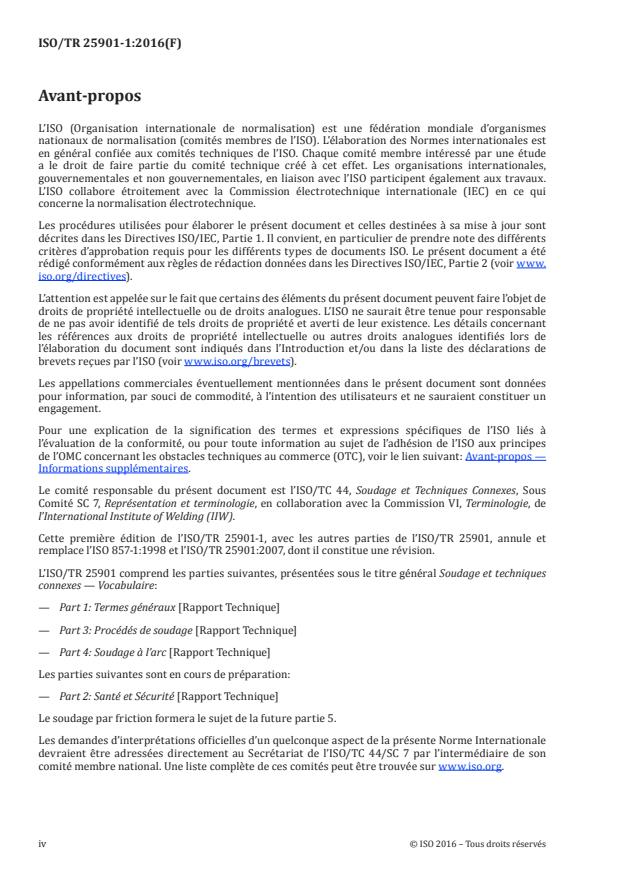 ISO/TR 25901-1:2016 ISO/TR 25901-1:2016 - Soudage et techniques connexes -- Vocabulaire - Page 4 preview