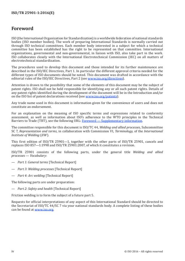 ISO/TR 25901-1:2016 ISO/TR 25901-1:2016 - Welding and allied processes -- Vocabulary - Page 4 preview