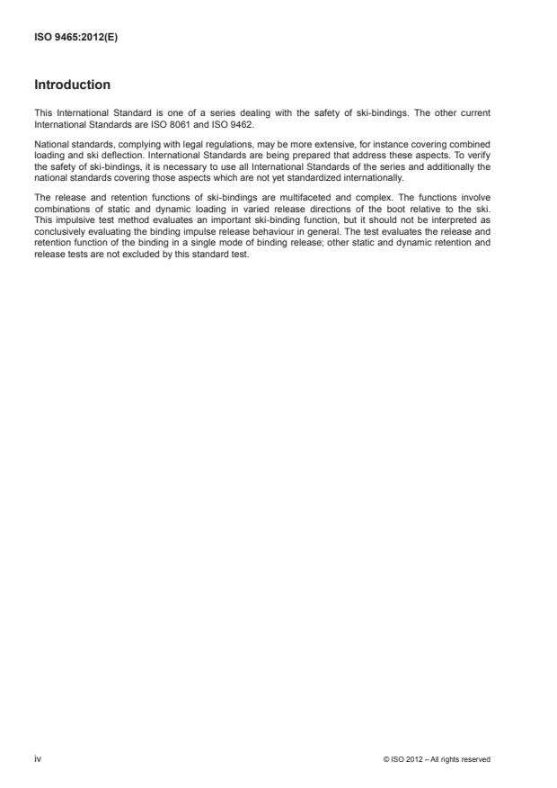 ISO 9465:2012 ISO 9465:2012 - Alpine ski-bindings -- Lateral release under impact loading -- Test method - Page 4 preview