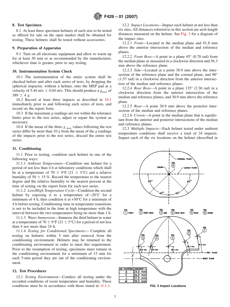 ASTM F429-01(2007) - Standard Test Method for Shock-Attenuation Characteristics of Protective Headgear for Football