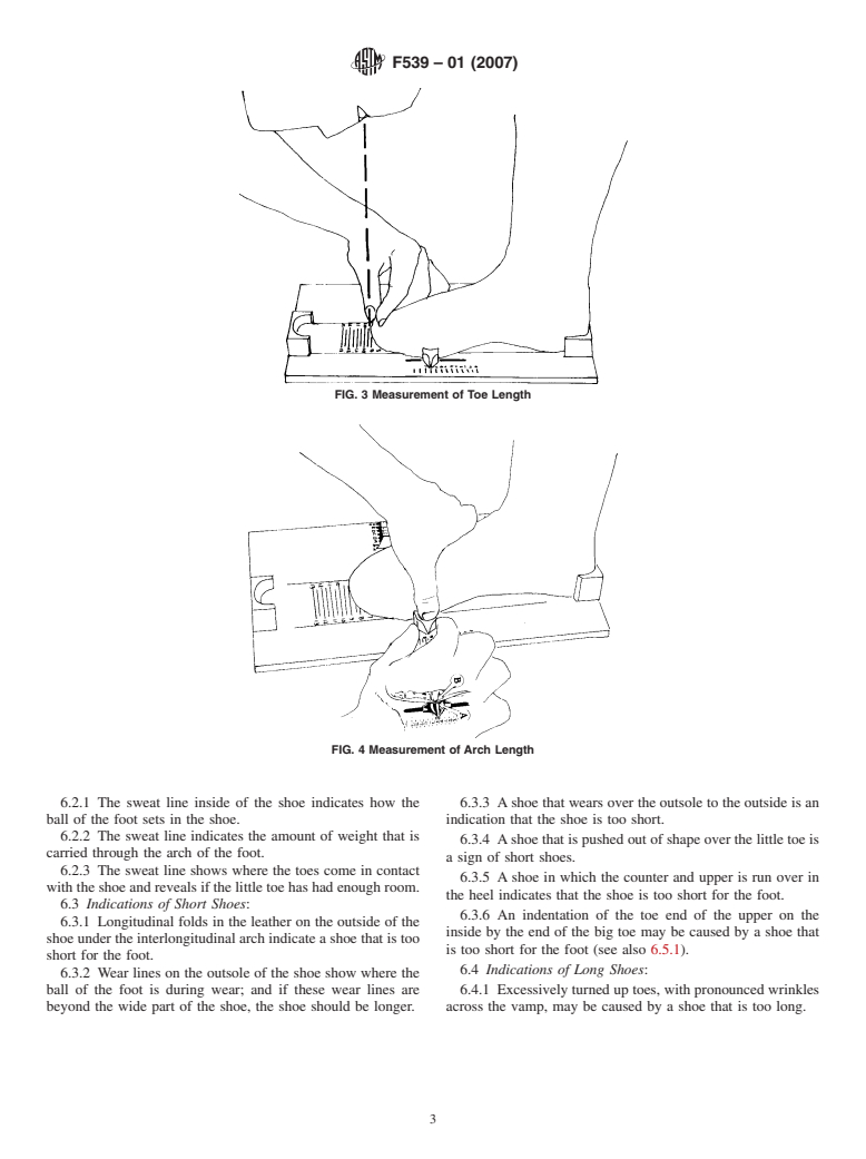 ASTM F539-01(2007) - Standard Practice for Fitting Athletic Footwear