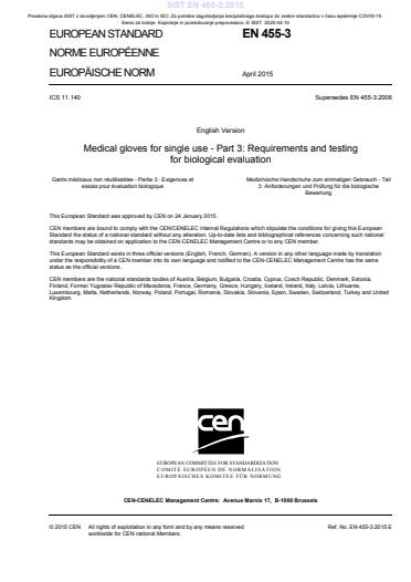 SIST COVID-19 SIST EN 455-3:2015