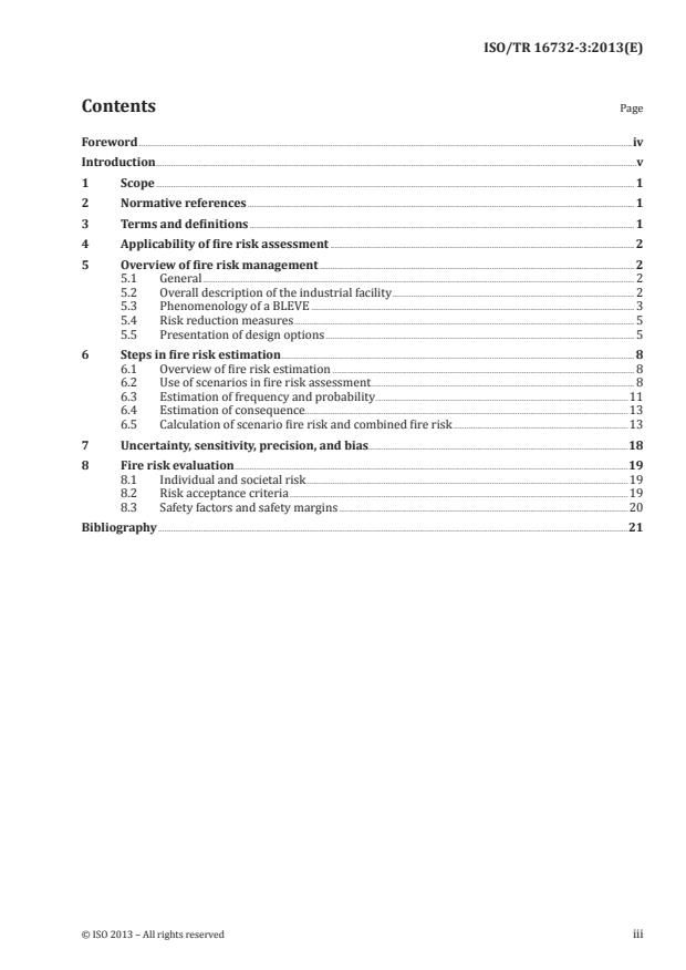 ISO/TR 16732-3:2013 - Fire safety engineering -- Fire risk assessment