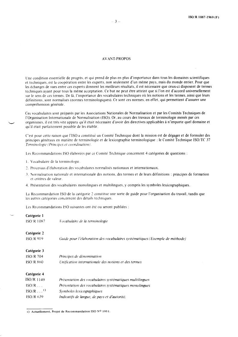 ISO/R 1087:1969 - Vocabulary of terminology
Released:6/1/1969