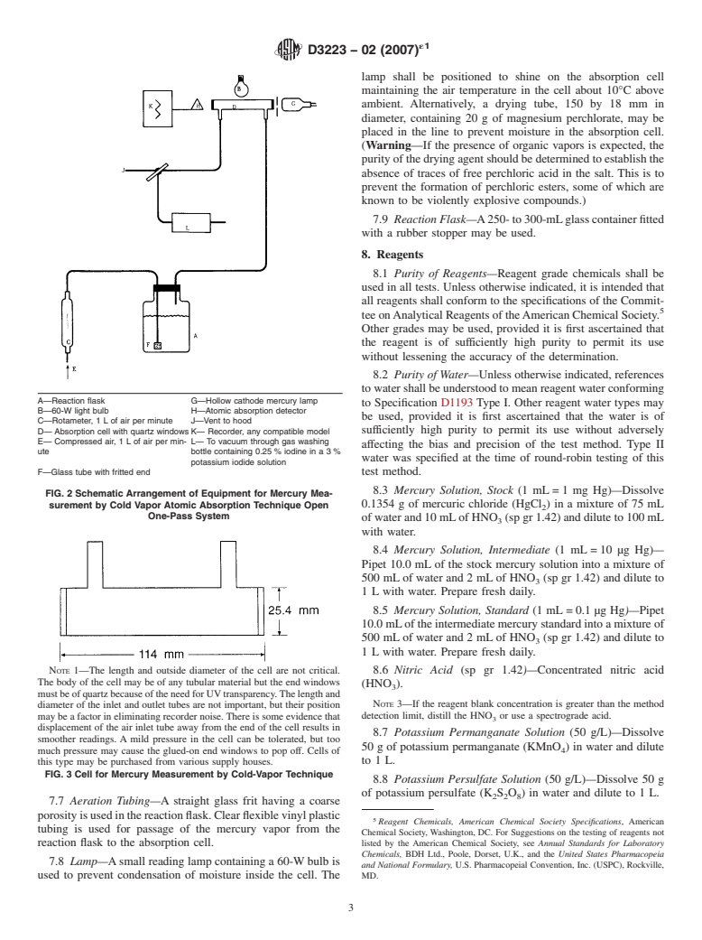 ASTM D3223-02(2007)e1 - Standard Test Method for Total Mercury in Water