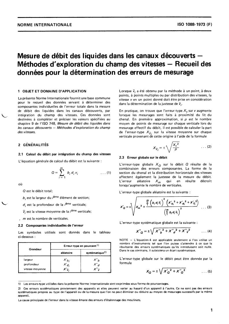ISO 1088:1973 - Liquid flow measurement in open channels — Velocity-area methods — Collection of data for determination of errors in measurement
Released:6/1/1973