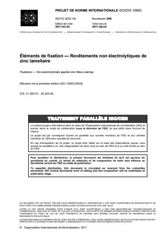 ISO 10683:2014 - Fixations -- Revetements non électrolytiques de zinc lamellaire