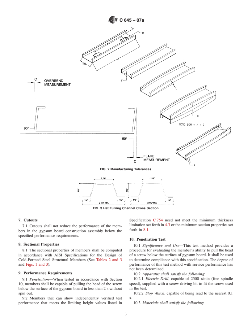 ASTM C645-07a - Standard Specification for Nonstructural Steel Framing Members