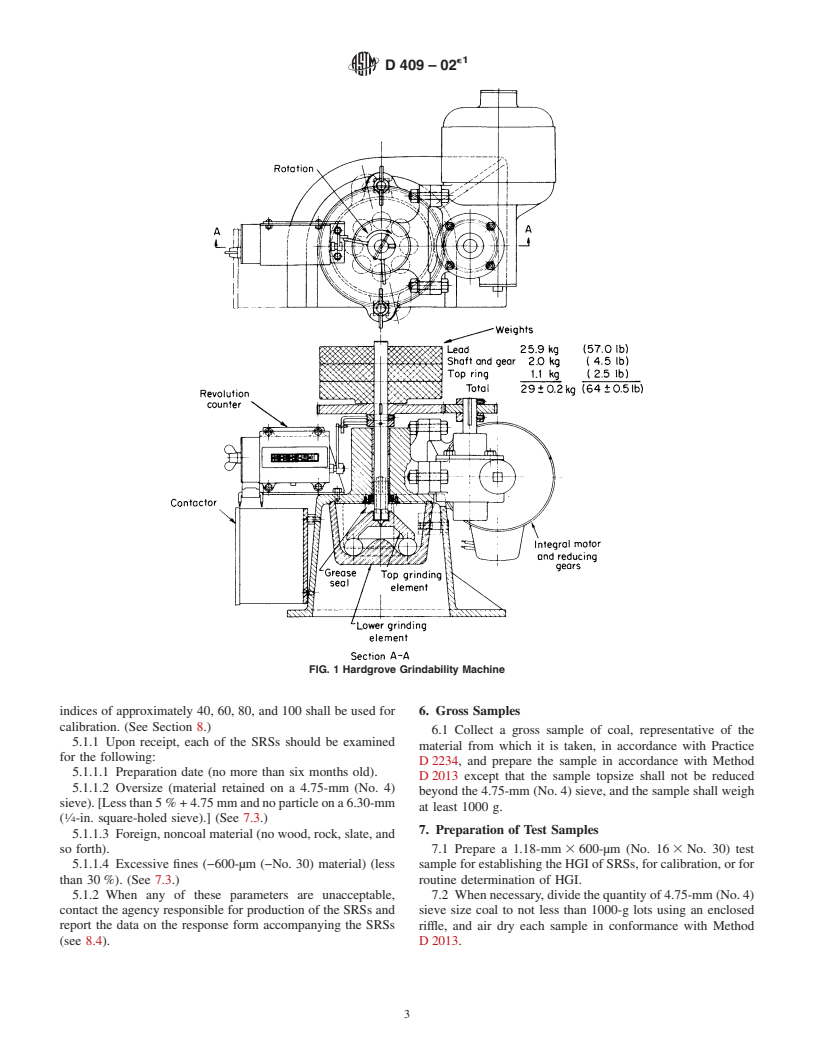 ASTM D409-02e1 - Standard Test Method for Grindability of Coal by the Hardgrove-Machine Method