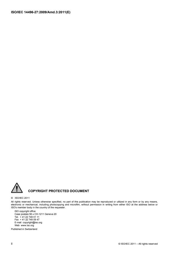 ISO/IEC 14496-27:2009/Amd 3:2011 ISO/IEC 14496-27:2009/Amd 3:2011 - Scalable complexity 3D mesh coding conformance in 3DGCM - Page 2 preview