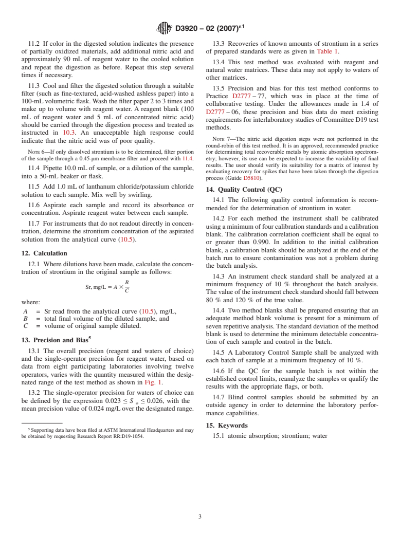 ASTM D3920-02(2007)e1 - Standard Test Method for Strontium in Water