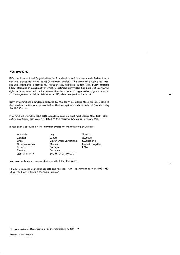 ISO 1093:1981 ISO 1093:1981 - Adding machines and calculating machines -- Keytop and printed or displayed symbols - Page 2 preview