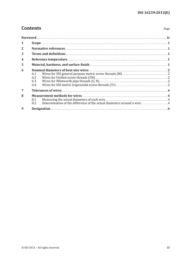 ISO 16239:2013 - Metric series wires for measuring screw threads