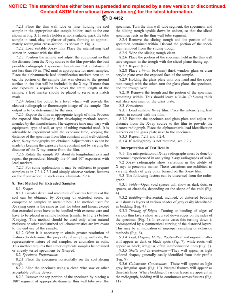 ASTM D4452-85(1995)e1 - Standard Methods for X-Ray Radiography of Soil Samples