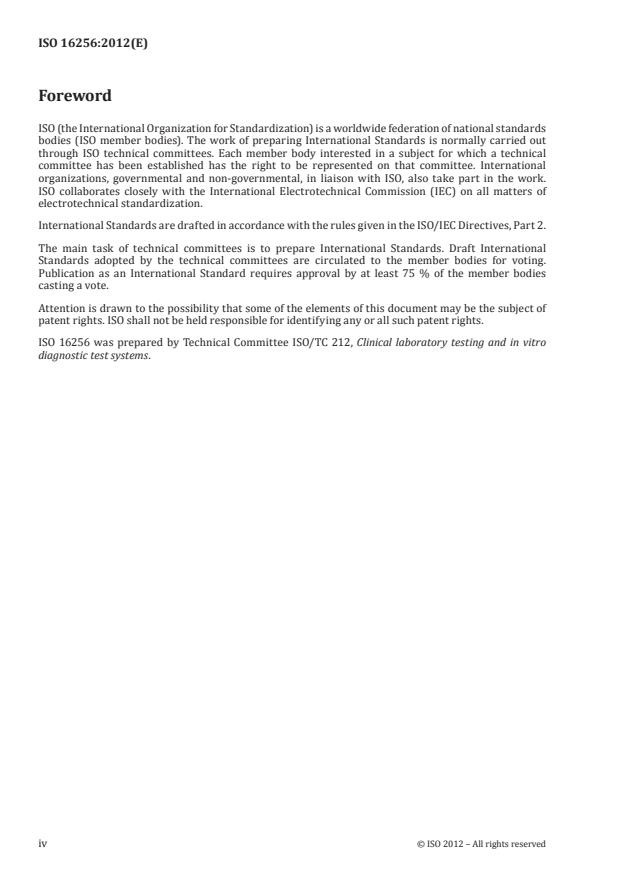 ISO 16256:2012 ISO 16256:2012 - Clinical laboratory testing and in vitro diagnostic test systems -- Reference method for testing the in vitro activity of antimicrobial agents against yeast fungi involved in infectious diseases - Page 4 preview