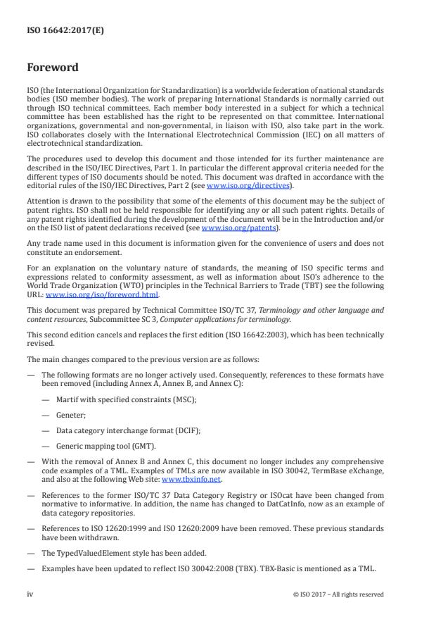 ISO 16642:2017 ISO 16642:2017 - Computer applications in terminology -- Terminological markup framework - Page 4 preview