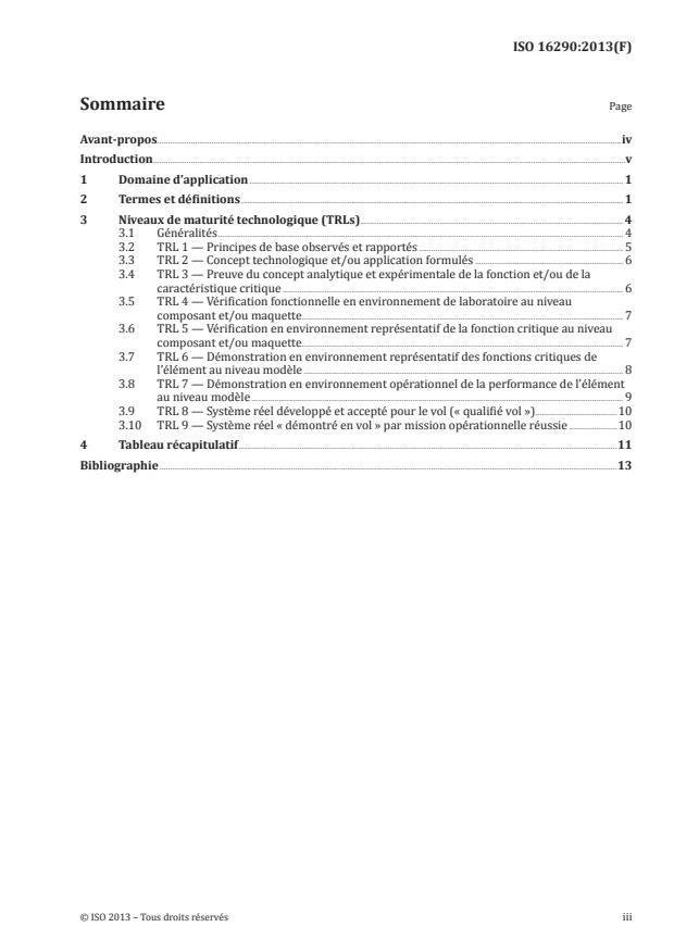 ISO 16290:2013 - Systemes spatiaux -- Definition des Niveaux de Maturité de la Technologie (NMT) et de leurs criteres d'évaluation