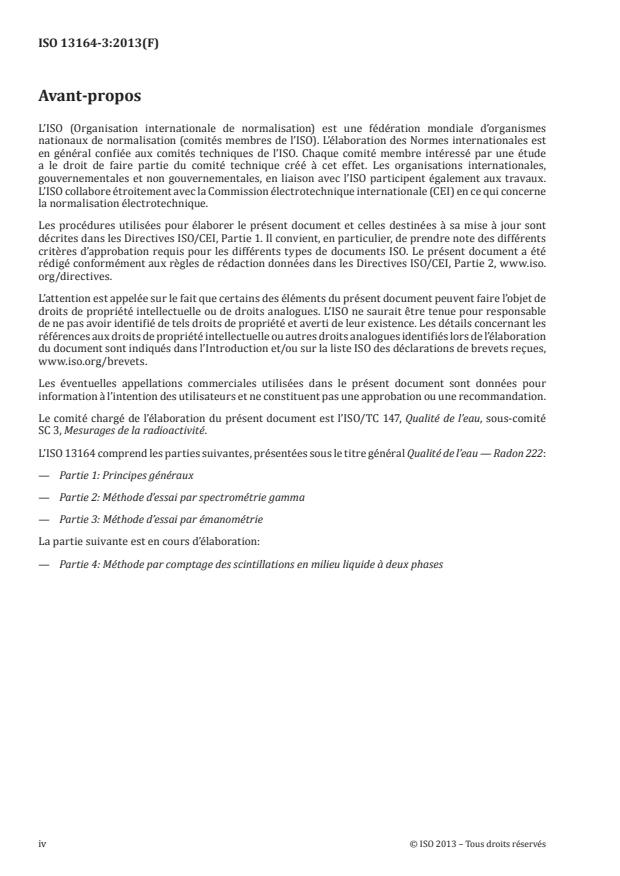 ISO 13164-3:2013 ISO 13164-3:2013 - Qualité de l'eau -- Radon 222 - Page 4 preview